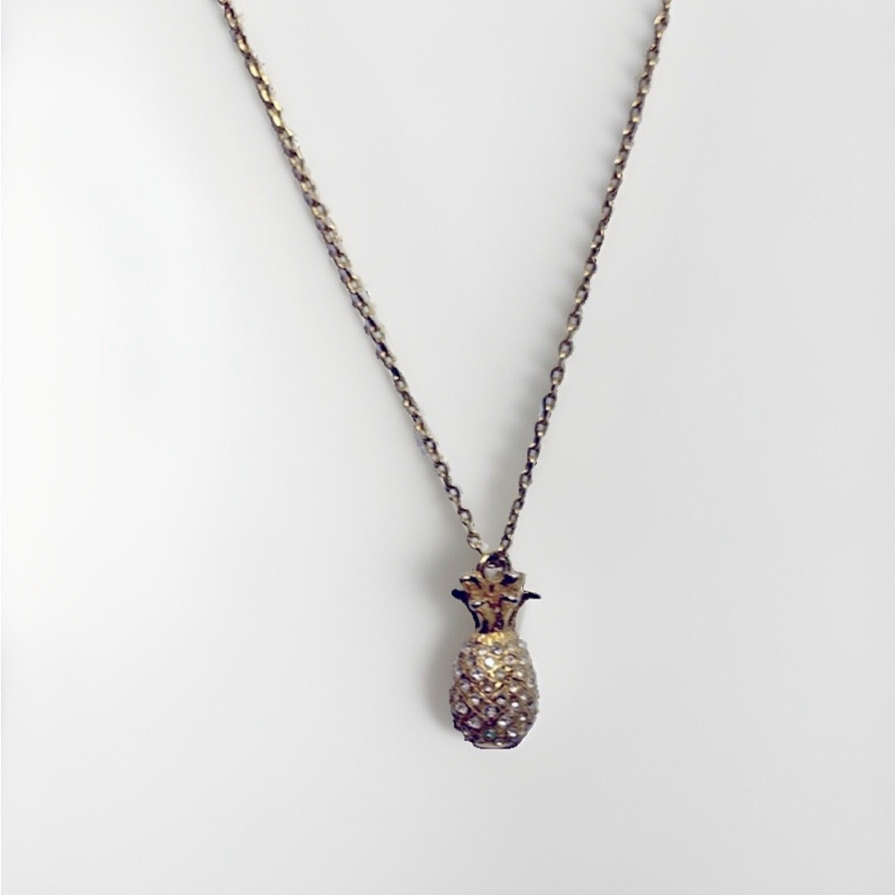 KATE SPADE By The Pool Pave Pineapple Necklace, pre worn condition